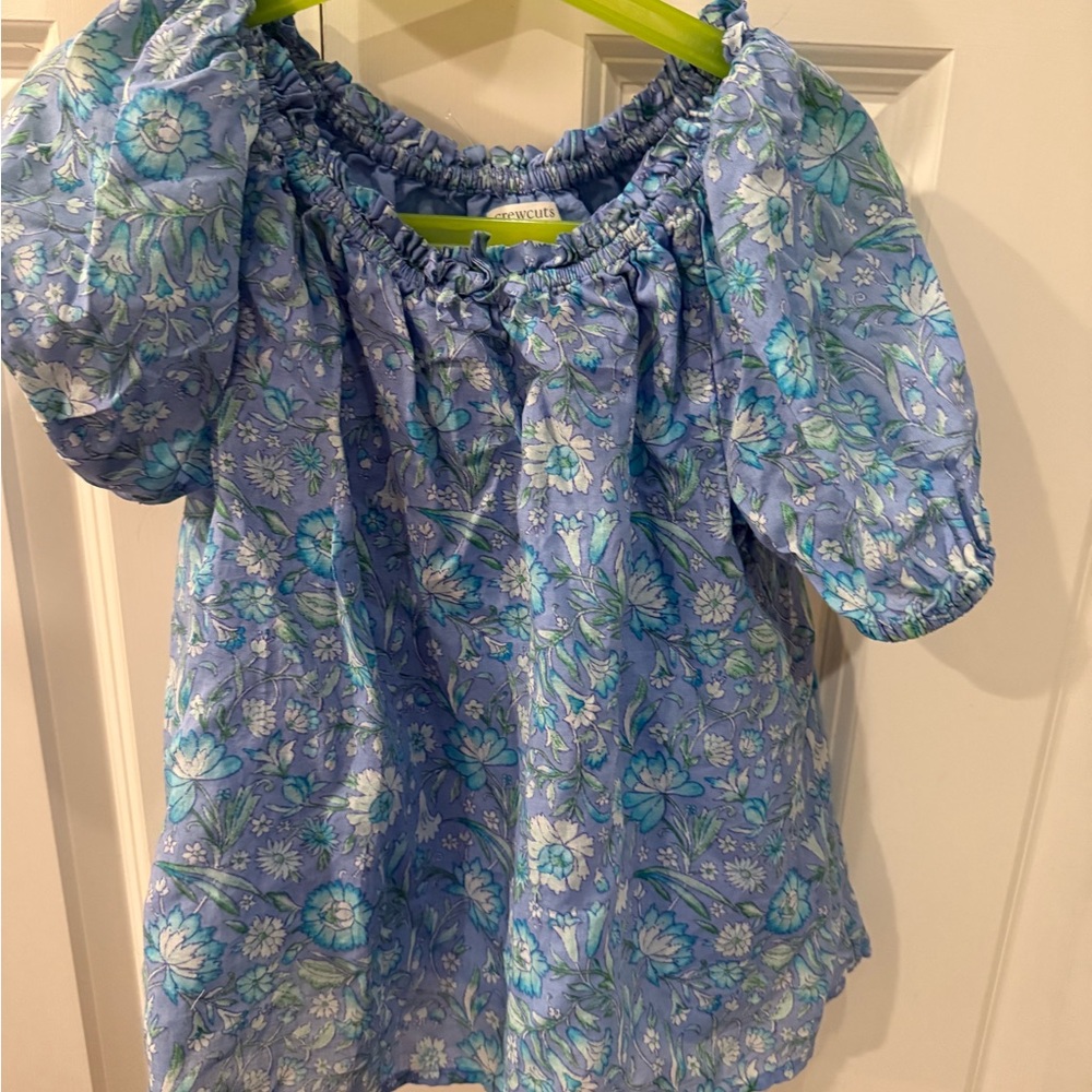 Crewcuts Blue Floral Kids Blouse